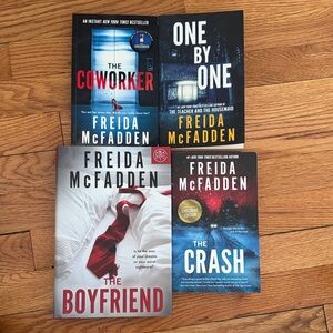 Freida McFadden Paperback Thriller Set - Red, Black, Blue, White Covers